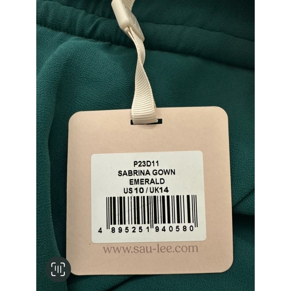 NWT SAU LEE Sabrina Tulle Ruffle Gown in Emerald Green Size 10 - Picture 12 of 16